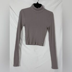 Aritzia Tna Women's Ribbed Long Sleeve Turtleneck Top. Gray Color.  Size Small.